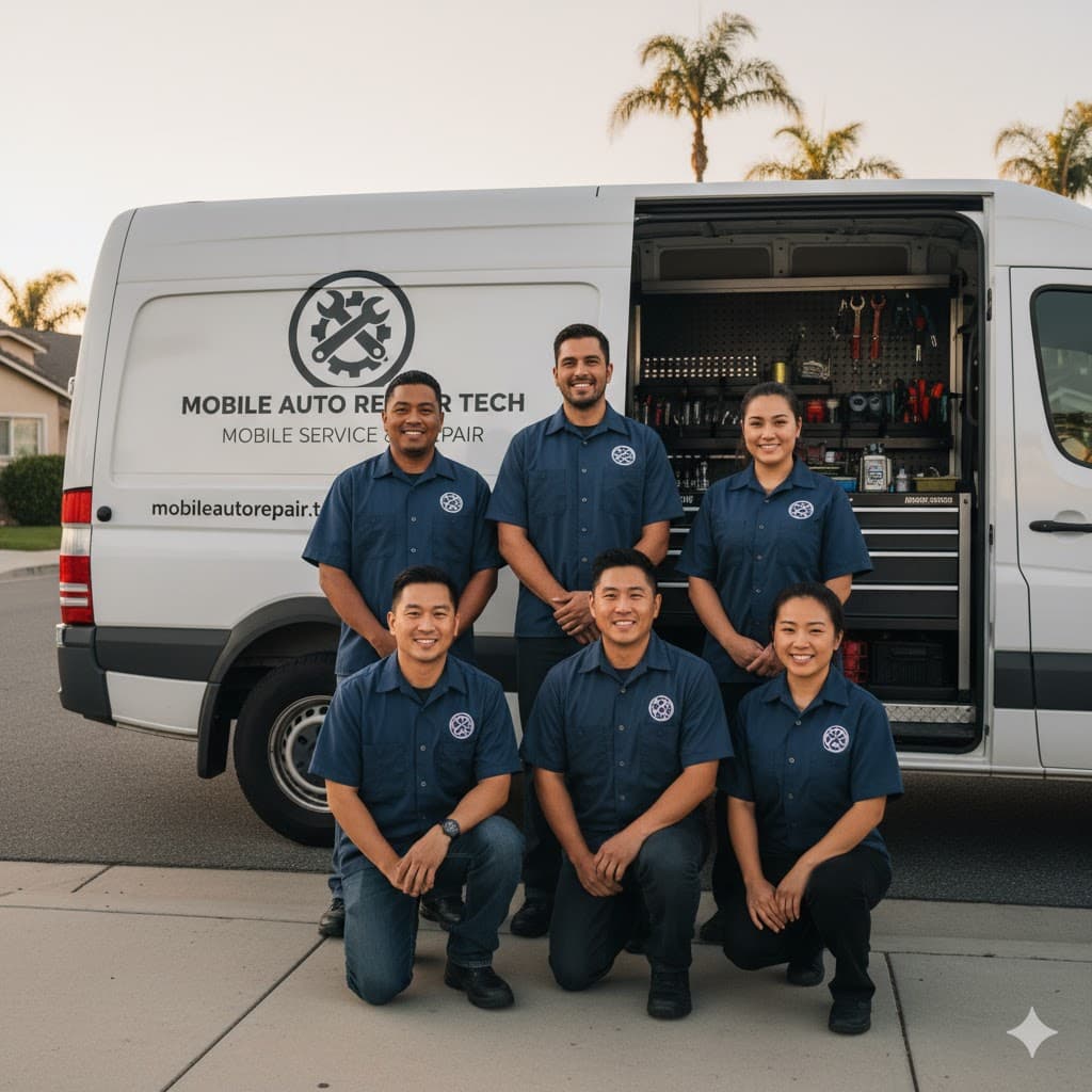 Team of certified mobile auto repair mechanics in Orange County.